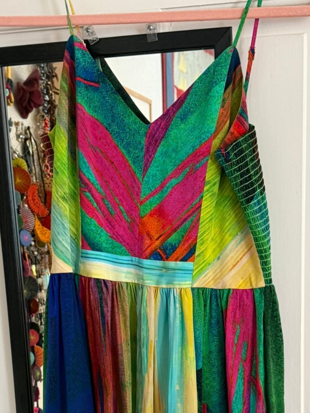 Watercolor sexy silk dress